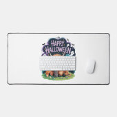ハロウィーンかわいいハイランドカウズ(2) デスクマット (キーボード&マウス)