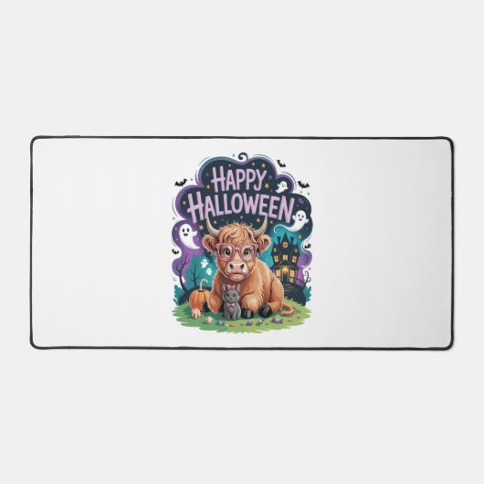 ハロウィーンかわいいハイランドカウズ(2) デスクマット (正面)