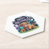 ハロウィーンかわいいハイランドカウズ(2) ペーパーコースター (アングル)