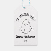ハロウィーンかわいいパーソナライズされた幽霊の年 ギフトタグ (裏面)