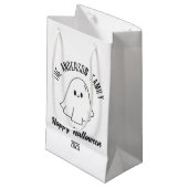 ハロウィーンかわいいパーソナライズされた幽霊の年 スモールペーパーバッグ (正面アングル)