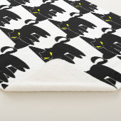 ハロウィーンかわいいブラック幽霊とウィッチハット シェルパブランケット (3/4)