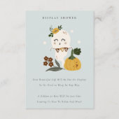 ハロウィーンかわいいブルー幽霊ブディスプレイベビーシャワー エンクロージャーカード (正面)