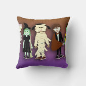 ハロウィーンかわいいマンガモンスターキャラクター クッション (裏面)