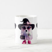 ハロウィーンかわいいレディ幽霊とコーヒー コーヒーマグカップ (中央)