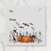 ハロウィーンかわいい不気味ギフトメッセージカード フェイバータグ (裏面)