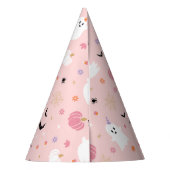 ハロウィーンかわいい埃っぽいピンク幽霊 パーティーハット (裏面)
