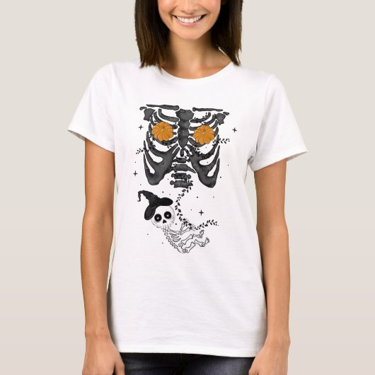 ハロウィーンかわいい妊娠 Tシャツ (正面)