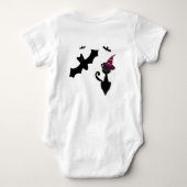 ハロウィーンかわいい子猫インかぼちゃとこうもり ベビーボディスーツ (裏面)