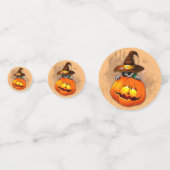 ハロウィーンかわいい子猫ウィッチとカボチャの友人 コンフェッティ (裏面)