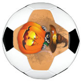 ハロウィーンかわいい子猫ウィッチとカボチャの友人 サッカーボール (回転)