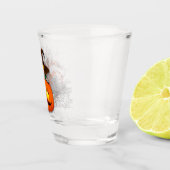 ハロウィーンかわいい子猫ウィッチとカボチャの友人 ショットグラス (右)