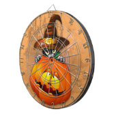 ハロウィーンかわいい子猫ウィッチとカボチャの友人 ダーツボード (正面右)