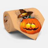 ハロウィーンかわいい子猫ウィッチとカボチャの友人 ネクタイ (ロール)