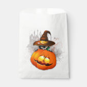 ハロウィーンかわいい子猫ウィッチとカボチャの友人 フェイバーバッグ (正面)