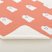 ハロウィーンかわいい小さな幽霊の女の子 シェルパブランケット (3/4)