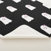 ハロウィーンかわいい小さな幽霊の女の子 シェルパブランケット (3/4)