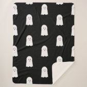 ハロウィーンかわいい小幽霊少年 シェルパブランケット (正面)