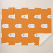 ハロウィーンかわいい小幽霊少年 シェルパブランケット (正面(横))