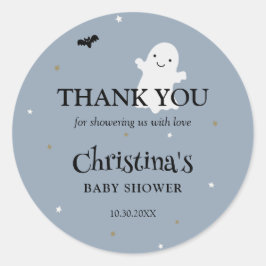 ハロウィーンかわいい少年の赤ちゃんシャワーありがとう ラウンドシール