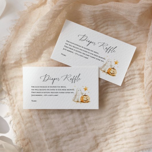 ハロウィーンかわいい幽霊かぼちゃおむつラッフル エンクロージャーカード