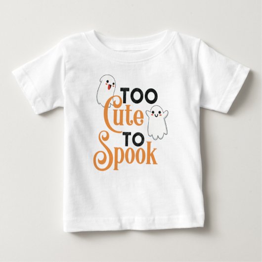 ハロウィーンかわいい幽霊とカボチャベビーTシャツ ベビーTシャツ (正面)