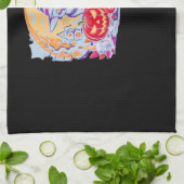 ハロウィーンかわいい幽霊カボチャクラシック猫Tシャツ キッチンタオル (折り畳み)