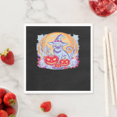 ハロウィーンかわいい幽霊カボチャクラシック猫Tシャツ スタンダードランチョンナプキン (インサイチュ)