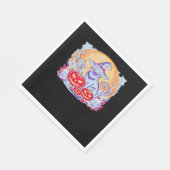 ハロウィーンかわいい幽霊カボチャクラシック猫Tシャツ スタンダードランチョンナプキン (角)