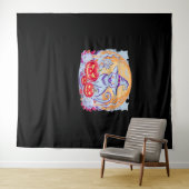 ハロウィーンかわいい幽霊カボチャクラシック猫Tシャツ タペストリー (インサイチュ(横))