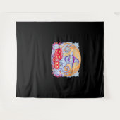 ハロウィーンかわいい幽霊カボチャクラシック猫Tシャツ タペストリー (正面(横))