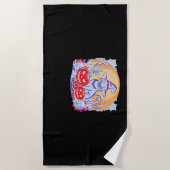 ハロウィーンかわいい幽霊カボチャクラシック猫Tシャツ ビーチタオル (正面)