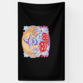 ハロウィーンかわいい幽霊カボチャクラシック猫Tシャツ 横断幕 (縦)