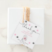 ハロウィーンかわいい幽霊ピンクの白い女の子の赤ちゃんシャワー フェイバータグ (インサイチュ)