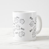 ハロウィーンかわいい幽霊ブパターン ジャンボコーヒーマグカップ (正面右)