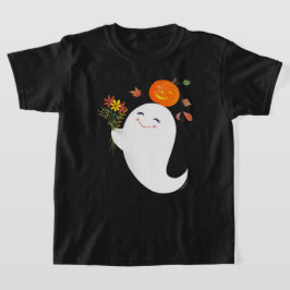 ハロウィーンかわいい幽霊ブラックキッズ Tシャツ