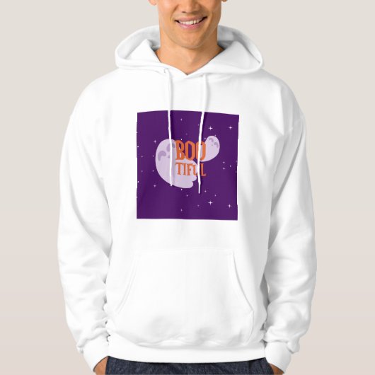 ハロウィーンかわいい幽霊ブーブパープル パーカ (正面)