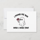 ハロウィーンかわいい幽霊ブーブブイおもしろいドメイド提案 カード (正面)