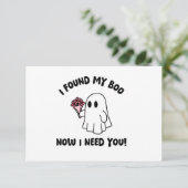 ハロウィーンかわいい幽霊ブーブブイおもしろいドメイド提案 カード (スタンド正面)