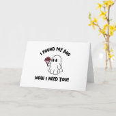 ハロウィーンかわいい幽霊ブーメイド・オブ・オーナー（花嫁付き添い人）提案 カード (黄色い花)