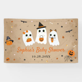 ハロウィーンかわいい幽霊ベビーシャワー 横断幕