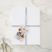 ハロウィーンかわいい幽霊メッセージカードブオートリート誕生日 ギフトタグ (より糸付き)