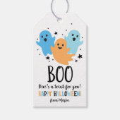 ハロウィーンかわいい幽霊メッセージカードブオートリート誕生日 ギフトタグ (正面)