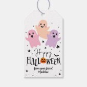 ハロウィーンかわいい幽霊メッセージカードブオートリート誕生日 ギフトタグ (正面)