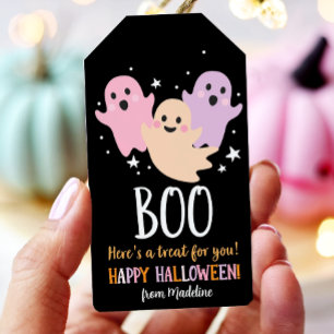 ハロウィーンかわいい幽霊メッセージカードブオートリート誕生日 ギフトタグ