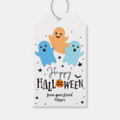 ハロウィーンかわいい幽霊メッセージカードブオートリート誕生日 ギフトタグ (正面)