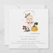 ハロウィーンかわいい幽霊リトルブベビーシャワー招待状 サンキューカード (正面)