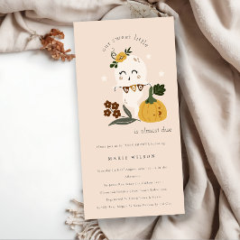 ハロウィーンかわいい幽霊リトルブベビーシャワー招待状 サンキューカード