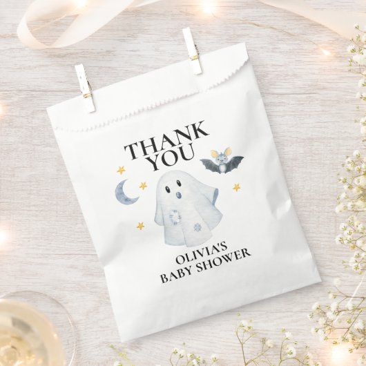 ハロウィーンかわいい幽霊リトルブベビーシャワー フェイバーバッグ (クリップ留めされた状態)