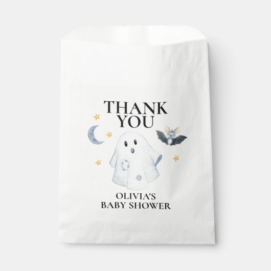 ハロウィーンかわいい幽霊リトルブベビーシャワー フェイバーバッグ (正面)